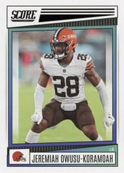 2022 Score Base Set Jeremiah Owusu-Koramoah #208 card