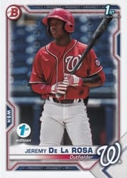 2021 Bowman 1st Edition Base Set Jeremy De La Rosa #BP-25 card