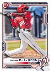 2021 Bowman Draft Base Set Jeremy De La Rosa #BD-2 card