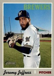 2019 Topps Heritage Base Set Jeremy Jeffress #249 card