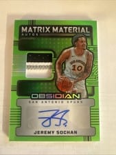 2024-25 Panini Obsidian Matrix Material Autos Jeremy Sochan #MM-JSS card