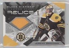 2021-22 Upper Deck Black Diamond Diamond Debut Relics Jeremy Swayman #DD-JS card