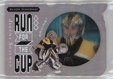 2021-22 Upper Deck Black Diamond Run for the Cup Jeremy Swayman #RUN-JS card