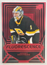 2021-22 Upper Deck Fluorescence Red Jeremy Swayman #FL-28 card