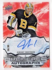 2021-22 Upper Deck Ice Ice Premieres Autograph Jeremy Swayman #IPA-JS card