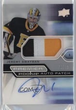 2021-22 Upper Deck Premier Acetate Rookie Autograph Patch Jeremy Swayman #AR-JS card