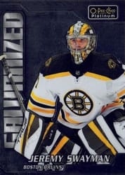 2022-23 O-Pee-Chee Platinum Galvanized Jeremy Swayman #G-15 card
