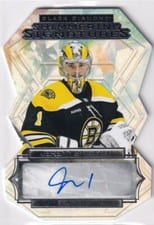 2022-23 Upper Deck Black Diamond Shimmering Signatures Jeremy Swayman #SS-JS card