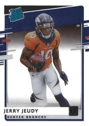 2020 Panini Chronicles Clearly Donruss Rated Rookies Jerry Jeudy #RR-JJ card