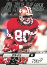 2022 Panini Prestige Any Given Sunday Jerry Rice Green #2 card