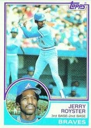 1983 Topps Base Set Jerry Royster #26 card