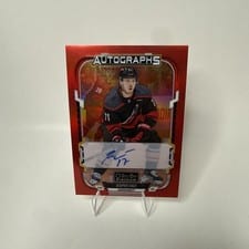 2025-26 O-Pee-Chee Platinum Red Rainbow Autos Jesper Fast #RA-JF card
