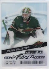 2024-25 Upper Deck Credentials Acetate Debut Ticket Access Jesper Wallstedt #DTAA-JW card