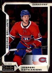 2018-19 O-Pee-Chee Platinum Base Set Jesperi Kotkaniemi #180 card