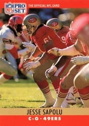 1990 Pro Set Base Set Jesse Sapolu #296 card