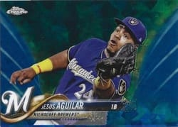 2018 Topps Chrome Sapphire Edition Base Set Jesus Aguilar #442 card