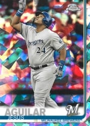 2019 Topps Chrome Sapphire Edition Base Set Jesus Aguilar #287 card
