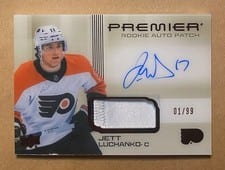2024-25 Upper Deck Premier Acetate Auto Patch Horizontal Rookies Jett Luchanko #HR-JL card