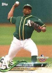 2018 Topps Opening Day Base Set Jharel Cotton #77 card