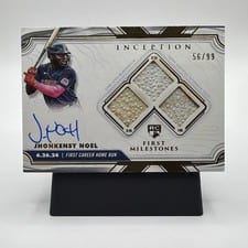 2025 Topps Inception MLB First Milestone Autograph Relics Home Run Jhonkensy Noel #ARHR-JN card