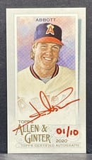 2020 Topps Allen & Ginter Mini Autographs Jim Abbott #MA-JA card