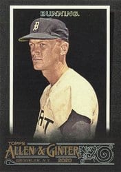 2020 Topps Allen & Ginter X Base Set Jim Bunning #341 card