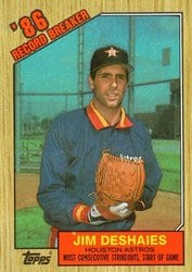 1987 Topps Base Set Jim Deshaies #2 card