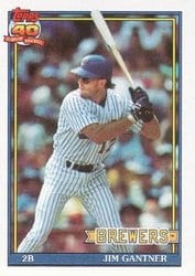 1991 Topps Base Set Jim Gantner #23 card