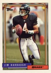 1992 Topps Base Set Jim Harbaugh #185 card