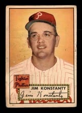 1952 Topps Jim Konstanty #108 card