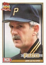 1991 Topps Base Set Jim Leyland #381 card