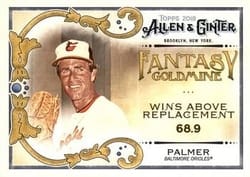 2018 Topps Allen & Ginter Fantasy Goldmine Jim Palmer #FG-38 card