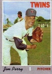 1970 Topps Base Set Jim Perry #620 card
