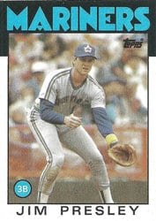 1986 Topps Base Set Jim Presley #598 card