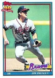 1991 Topps Base Set Jim Presley #643 card