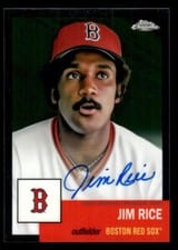 2022 Topps Chrome Platinum Anniversary Autographs Jim Rice #CPA-JRI card