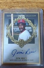 2022 Topps Gilded Collection Gold Frame Hall of Famers Autographs Jim Rice #HAFA-JR card