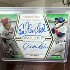 2022 Topps Definitive Collection Dual Autograph Collection Jim Rice / Carlton Fisk #DAC-OD card