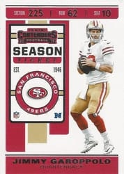 2019 Panini Contenders Base Set Jimmy Garoppolo #87 card