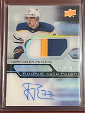 2021-22 Upper Deck Premier Acetate Rookie Autograph Patch JJ Peterka #AR-JP card