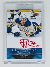 2023-24 Upper Deck Clear Cut Canvas Signatures JJ Peterka #CS-JP card