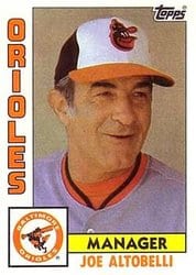 1984 Topps Base Set Joe Altobelli #21 card