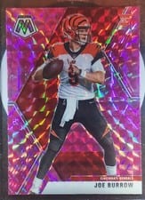 2020 Panini Mosaic Joe Burrow Camo Pink #201 card