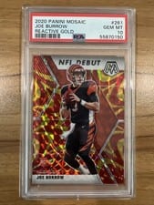 2020 Panini Mosaic Joe Burrow Reactive Gold #261 card