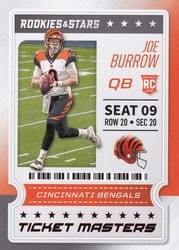 2020 Panini Rookies & Stars Ticket Masters Joe Burrow #11 card