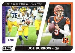 2021 Score Collegiate Champions Joe Burrow #CC1 card