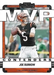 2022 Panini Contenders MVP Contenders Joe Burrow #MVP-JBU card