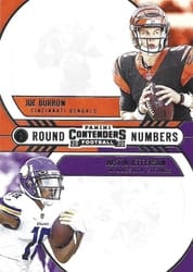 2020 Panini Contenders Round Numbers Joe Burrow / Justin Jefferson #RN-BJ card