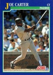 1991 Score Base Set Joe Carter #9 card