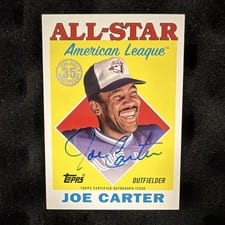 2023 Topps 1988 Topps Baseball All-Star Autographs Joe Carter #88ASA-JC card